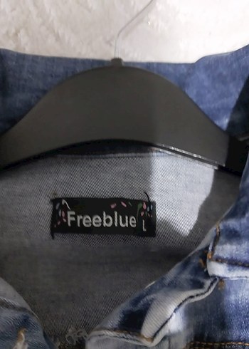 LİKRALI. Düğmeli Mavi Kadın Denim Ceket - Görsel 4