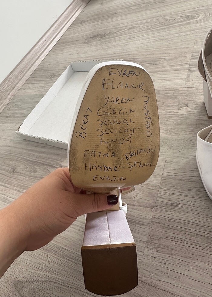 Beyaz kalin topuk - Görsel 4