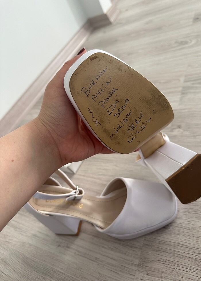 Beyaz kalin topuk - Görsel 5