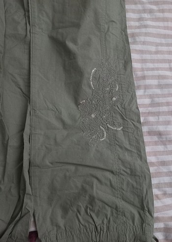 Zara Düğmeli, Rahat Kesim pamuklu Kadın Pantolon
