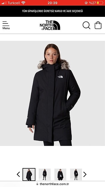 Etiketli sıfır hiç kullanılmamış orjinal the north face ARCTIC P