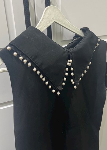 l Beden siyah Renk Zincir Detaylı Siyah Midi Gotik Elbise
