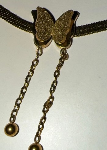 Altın Renk İtalyan Zincir Detaylı Kolye - Görsel 2