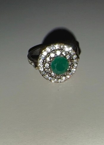 Yeşil Taşlı Vintage Kadın Yüzük - Görsel 2