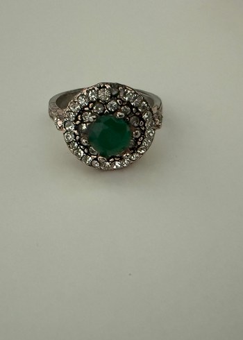 Yeşil Taşlı Vintage Kadın Yüzük - Görsel 3