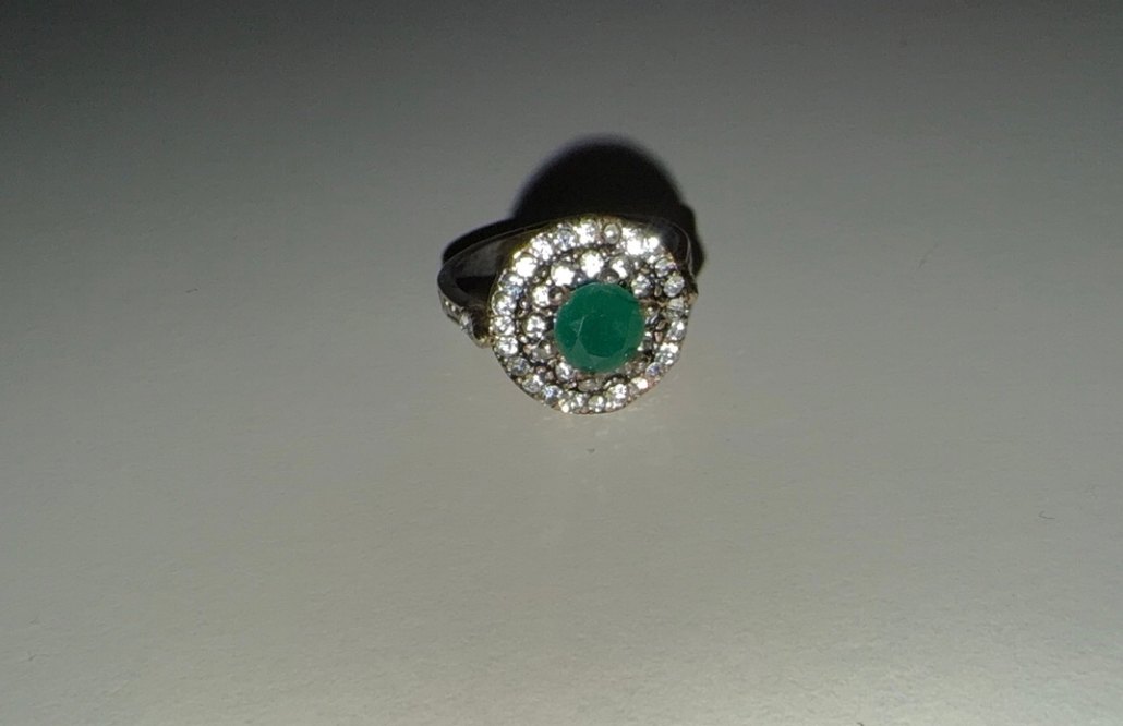 Yeşil Taşlı Vintage Kadın Yüzük - Görsel 2