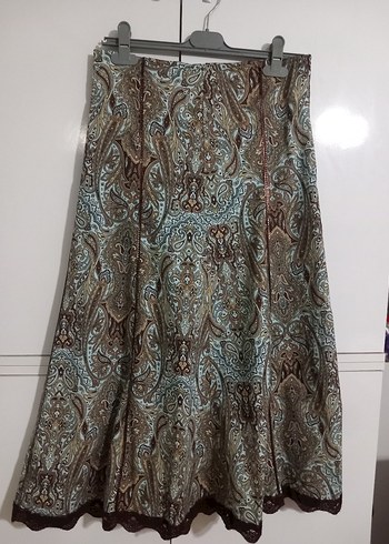 Bohem Tarz Uzun Drapeli Desenli Etek - Görsel 2