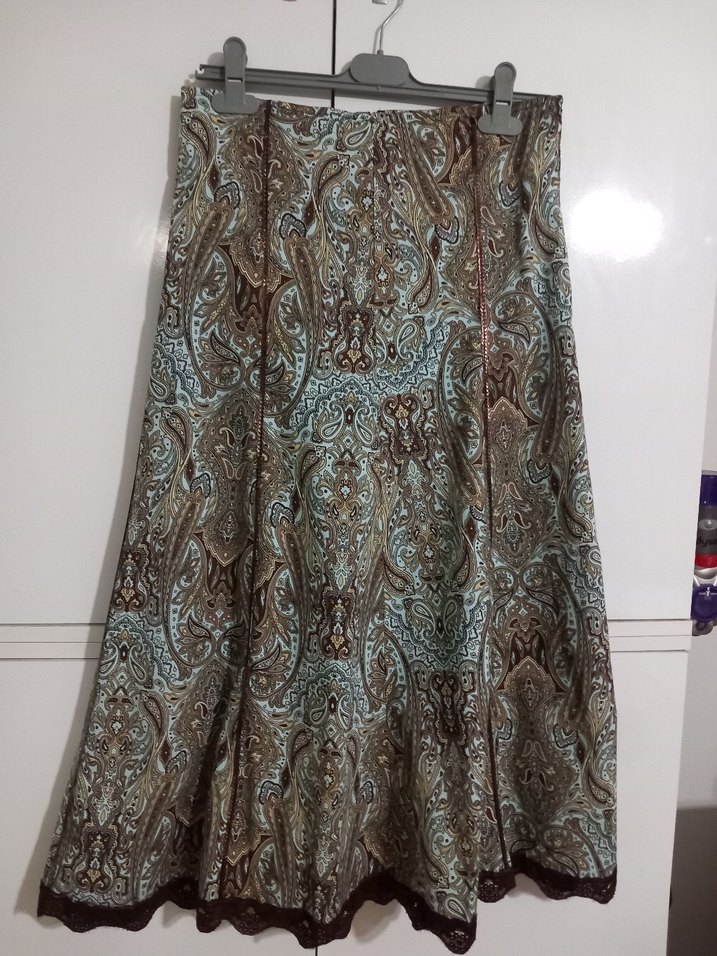 Bohem Tarz Uzun Drapeli Desenli Etek - Görsel 2