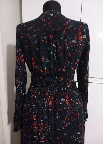 Uzun Kollu Siyah Bohem Uzun Elbise - Görsel 3