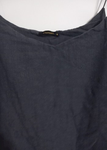 Kadın Keten Straplez Mini Krop - Görsel 3