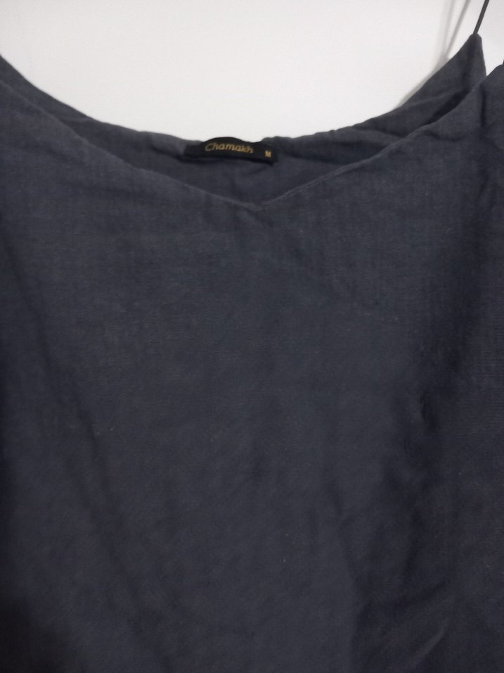 Kadın Keten Straplez Mini Krop - Görsel 3