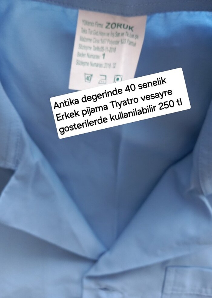 Antika Erkek pijama larc bdn Sifir 40 senelik - Görsel 2