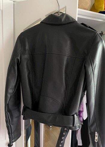 LC Waikiki Kadın Siyah Deri Biker Ceket