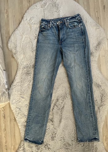 Kadın Mavi Denim Fermuarlı Slim Fit Pantolon - Görsel 2