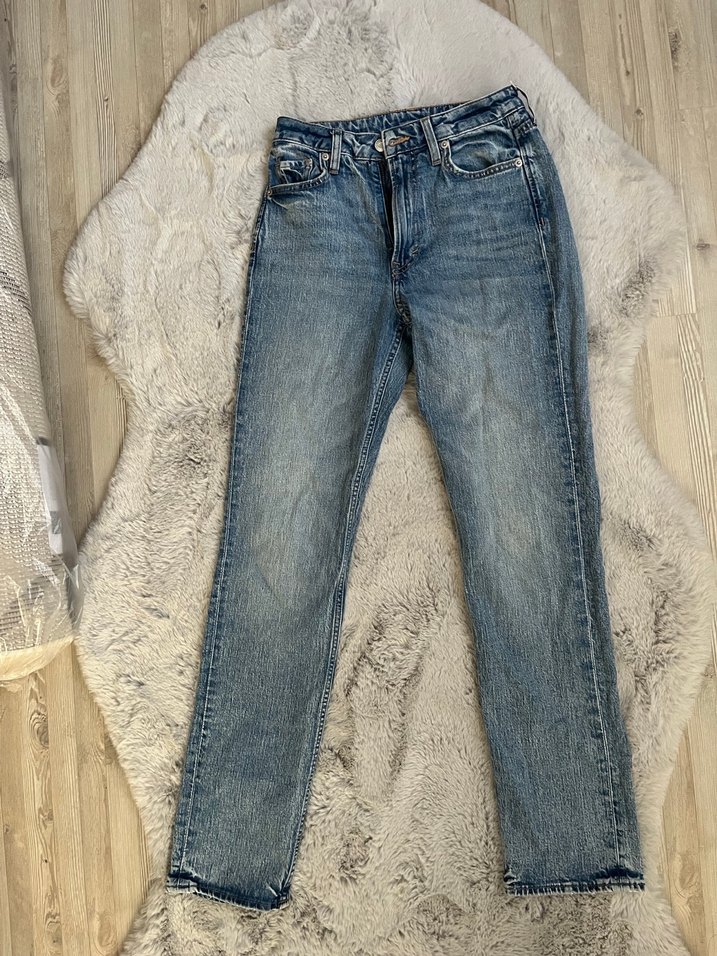 Kadın Mavi Denim Fermuarlı Slim Fit Pantolon - Görsel 2