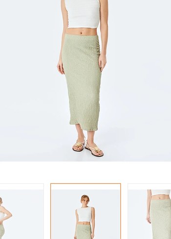 Midi dokulu etek - Görsel 3