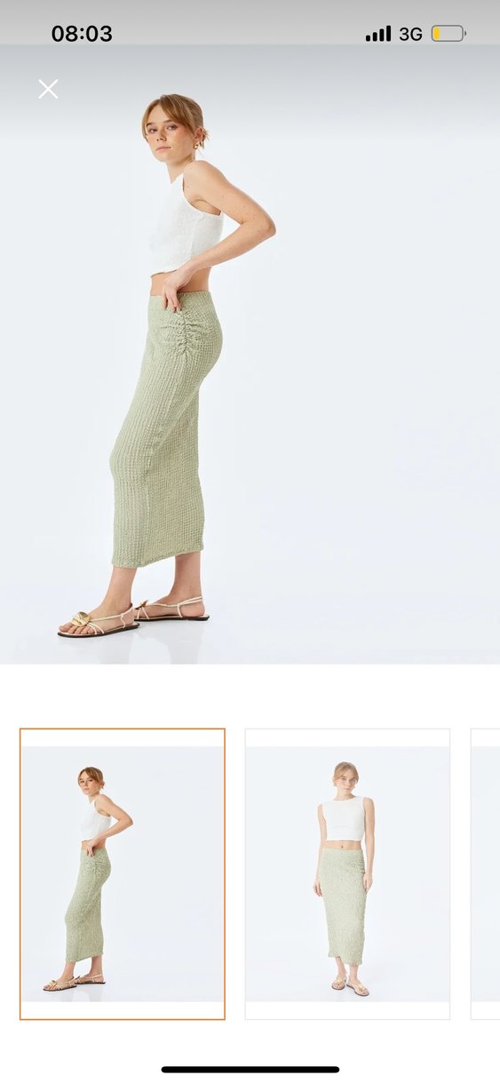 Midi dokulu etek - Görsel 4