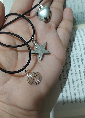 American Vintage Yıldız choker spiral choker kalp choker kolye