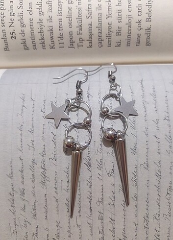 spikey earring spiral yıldız küpe