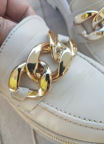 40 Beden Krem Loafer ayakkabı