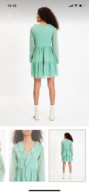 36 Beden Trendyol Elbise Mint yeşili