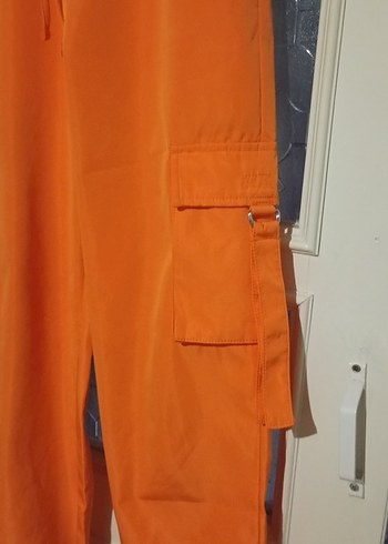 Turuncu Belden Bağlamalı Rahat Kadın Pantolon - Görsel 3