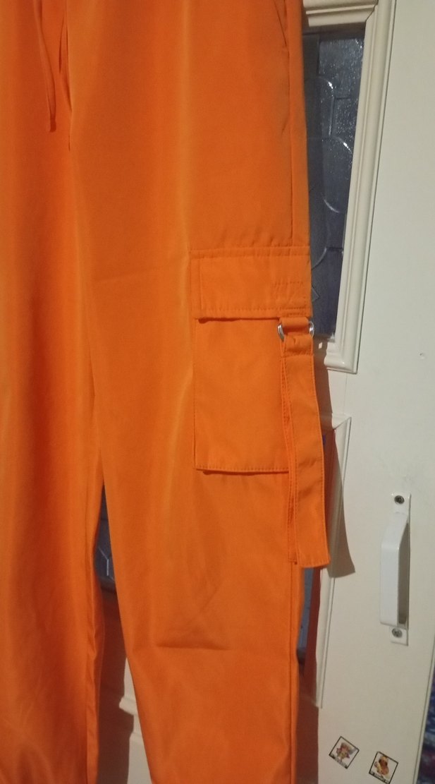 Turuncu Belden Bağlamalı Rahat Kadın Pantolon - Görsel 3