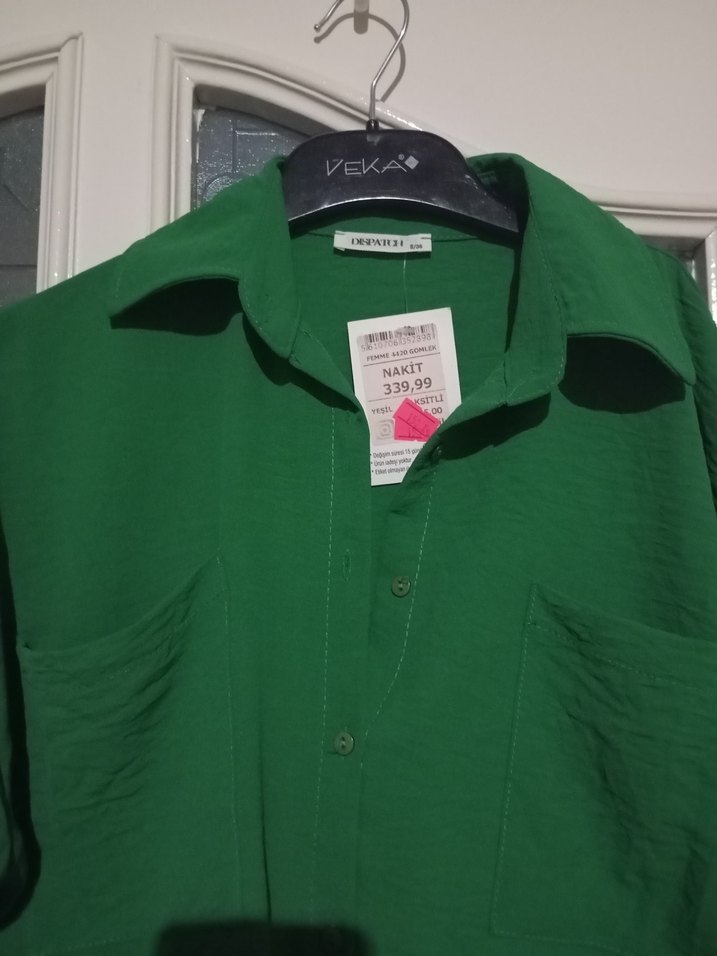 Yeşil  Mini Cepli Gömlek - Görsel 2