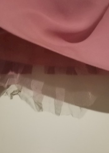 Pembe Gül kurusu arası renkte  etek ucu tul detaylı Elbise - Görsel 7