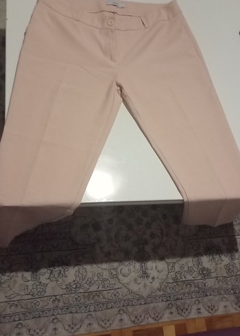 pudra renkKadın Kumaş Pantolon - Görsel 2