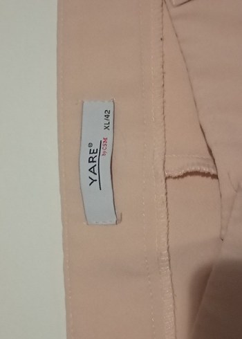 pudra renkKadın Kumaş Pantolon - Görsel 4