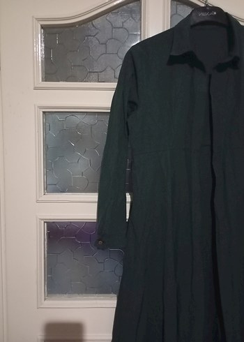 Uzun Kollu yeşil  Elbise s ve m uyumlu - Görsel 2