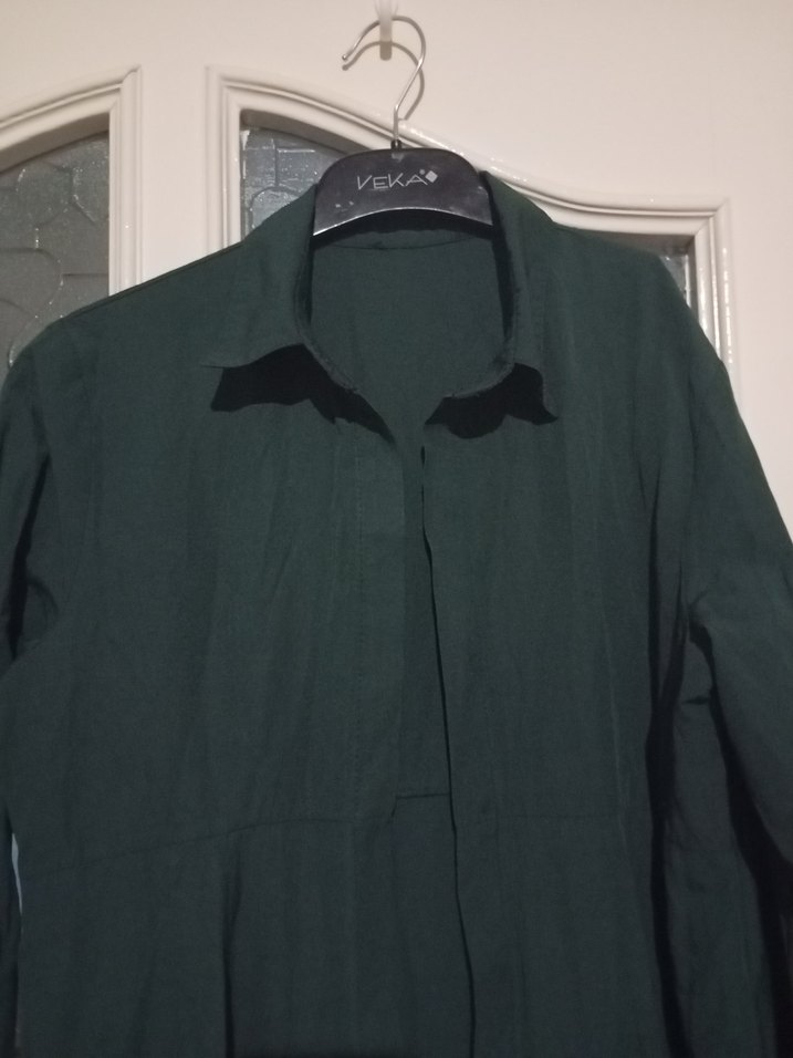 Uzun Kollu yeşil  Elbise s ve m uyumlu - Görsel 3