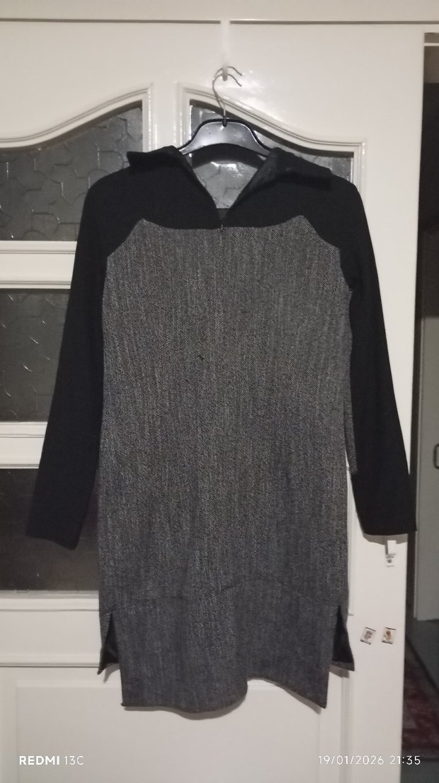 Gri Midi Cengiz Abazoglu Kadın Elbise - Görsel 2