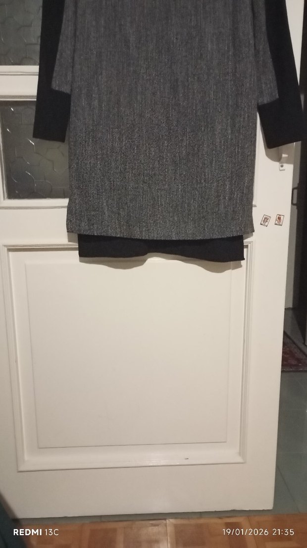 Gri Midi Cengiz Abazoglu Kadın Elbise - Görsel 5