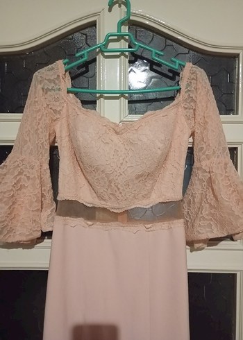 Vintage kısa  Kollu Kadın Abiye Elbise - Görsel 2