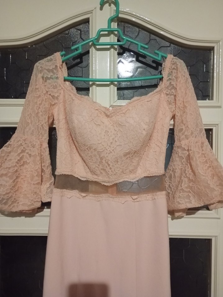 Vintage kısa  Kollu Kadın Abiye Elbise - Görsel 2