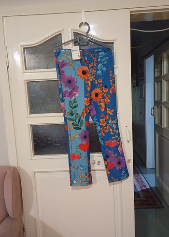Çiçek Desenli Bohem Kadın Kumaş Pantolon