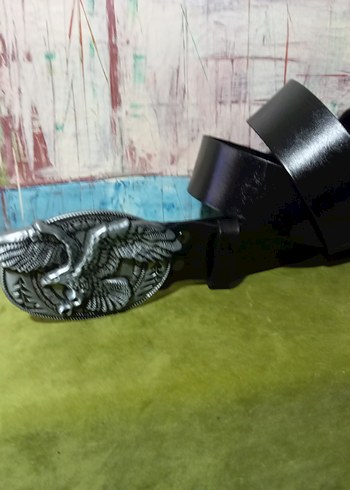 American Vintage siyah Vintage Erkek Biker Kemer