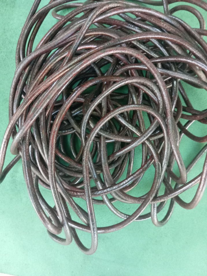 deri ip sırım 5mmKoyu Kahverengi Vintage Erkek Ayakkabı Bağı - Görsel 3