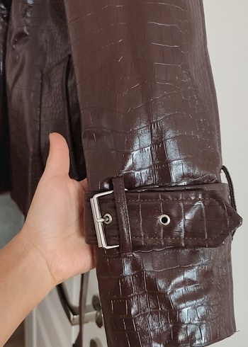 Kahverengi Kürklü Deri Kadın Ceket - Görsel 4