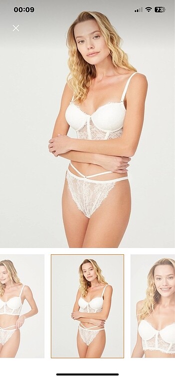 l Beden beyaz Renk Bralet takım