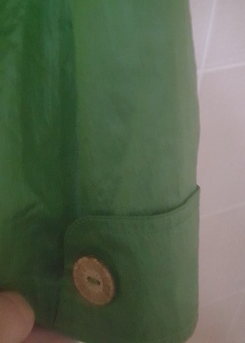 Düğmeli Yeşil Midi  trenckot FAIK SONMEZ - Görsel 3