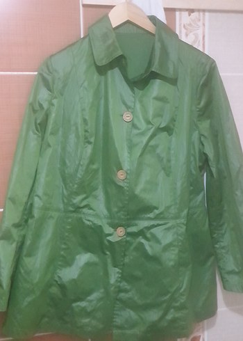 Düğmeli Yeşil Midi  trenckot FAIK SONMEZ - Görsel 2