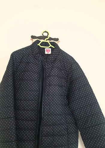 Puantiye Desenli lacivert Fermuarlı Kadın Ceket - Görsel 2