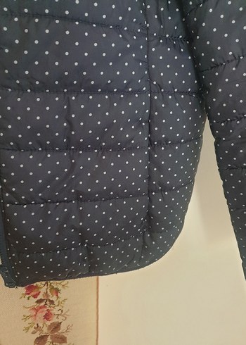 Puantiye Desenli lacivert Fermuarlı Kadın Ceket - Görsel 3