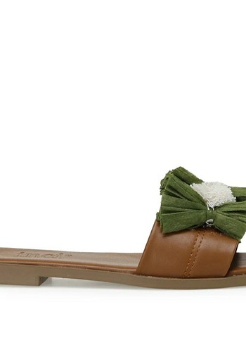 Püsküllü Yeşil Bohem Kadın Terlik - Görsel 4