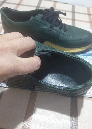 Koyu Yeşil Erkek Spor Ayakkabı Velcro - Görsel 3