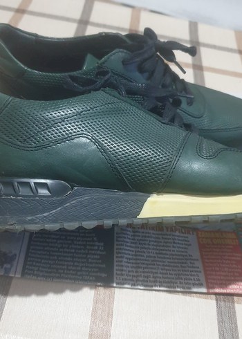 Koyu Yeşil Erkek Spor Ayakkabı Velcro - Görsel 2