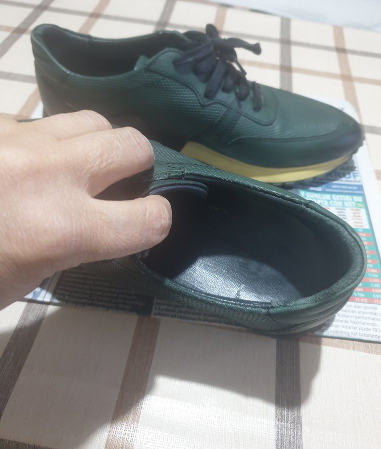 Koyu Yeşil Erkek Spor Ayakkabı Velcro - Görsel 3